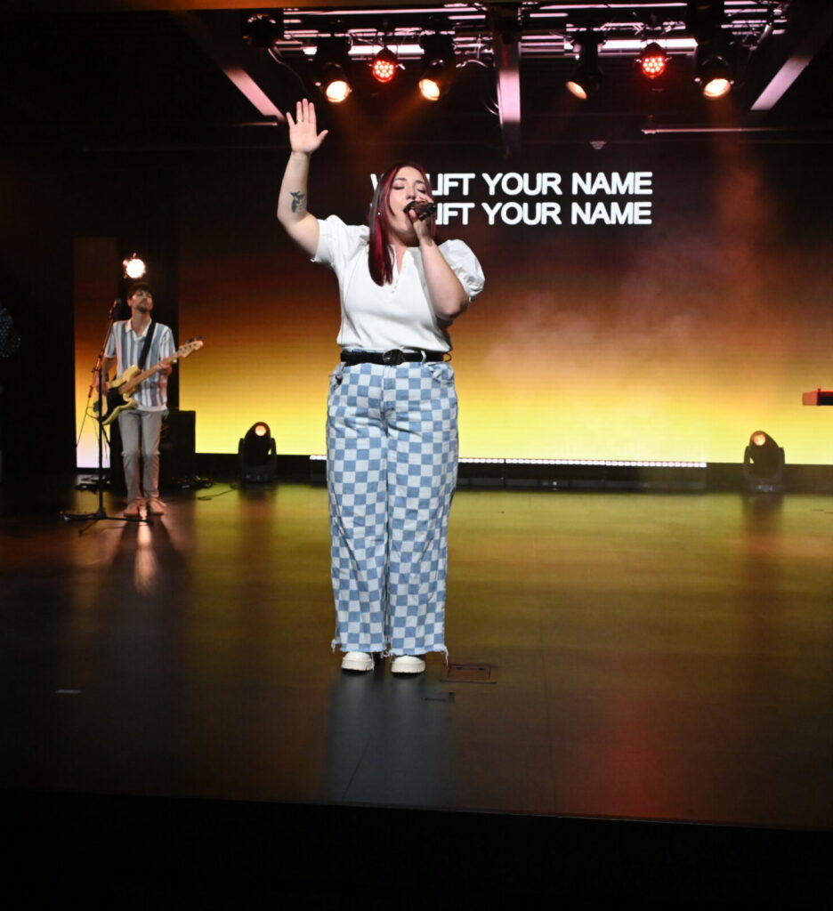 Young adults leading worship at Victory Church in Audubon, PA